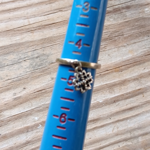 Retired! James Avery Sterling Silver Jerusalem Cross Dangle Ring Size 4.5 - Picture 5 of 5